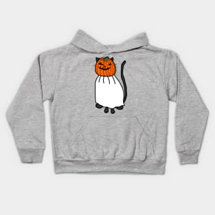 Cute Cat Wearing Halloween Horror Costume Kids Hoodie